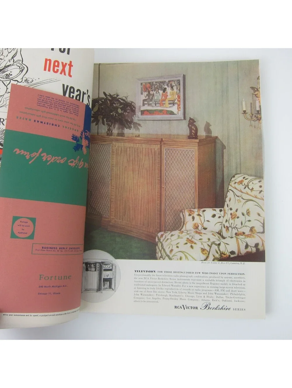 Vintage FORTUNE Magazine December 1948 Cadillac, Buick, Mercury, Ford Car Ads